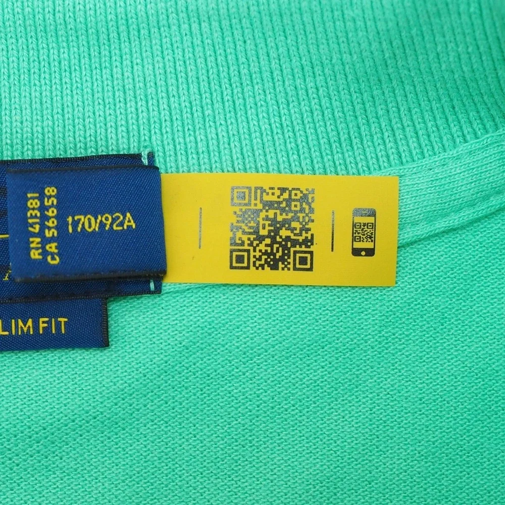 New Polo Ralph Lauren Polo Shirt Mens Small Aqua Green RL Custom Slim Fit Pique